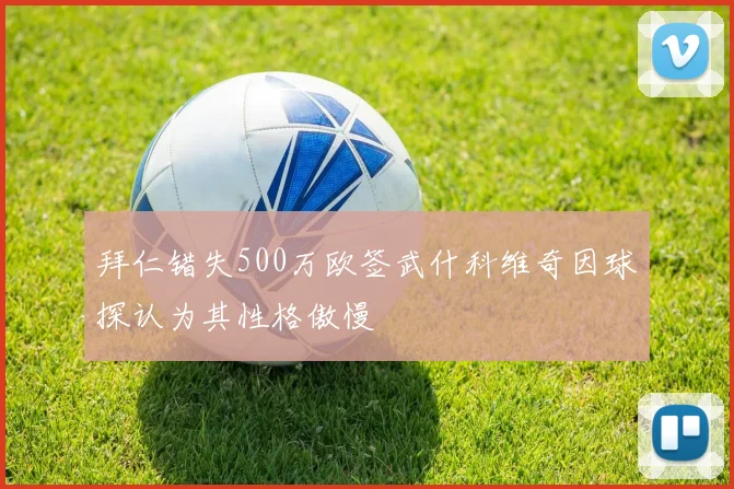 拜仁错失500万欧签武什科维奇因球探认为其性格傲慢